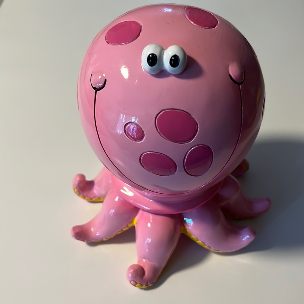 Pink Polka Dot Octopus Piggy Bank